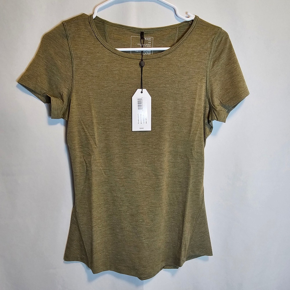 Universal Standard Women's Easy Active Tee 4XS=XS Olive Green Short Sleeve‎